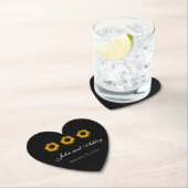 Zonnebloem Water Droplets bruiloft Kartonnen Onderzetters (Insitu)