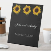Zonnebloem Water Droplets bruiloft Reclamebord Met Voetstuk (Insitu)