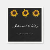 Zonnebloem Water Droplets bruiloft Servet (Voorkant)