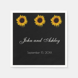 Zonnebloem Water Droplets bruiloft Servet