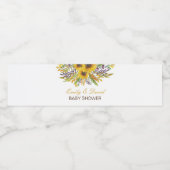 Zonnebloem Water Etiket, bruiloft, Baby shower Waterfles Etiket (Enkel label)