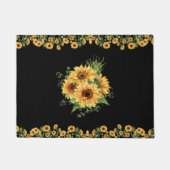 Zonnebloem Watercolor – Bloem Grafisch Deurmat (Voorkant)