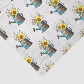 Zonnebloem Watering Can & Rustiek Hout Boerderij B Tissuepapier (Detail)