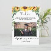 Zonnebloem Waterverf Afstuderen Hartelijk dank Bedankkaart (Staand voorkant)