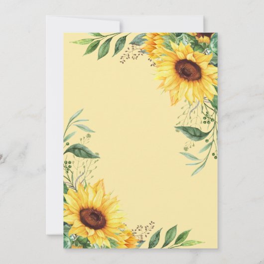 Zonnebloem Waterverf Afstuderen Hartelijk dank Bedankkaart (Achterkant)