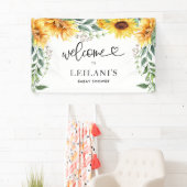 Zonnebloem Waterverf Baby shower Banner (Insitu)