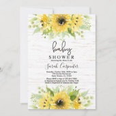 Zonnebloem waterverf Baby shower Uitnodiging (Voorkant)