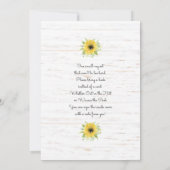 Zonnebloem waterverf Baby shower Uitnodiging (Achterkant)