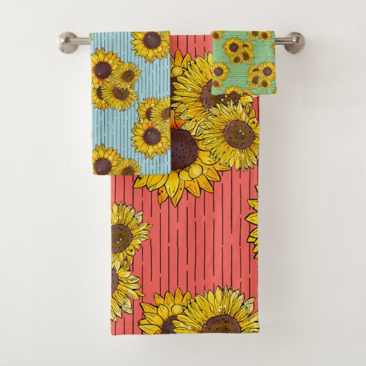 Zonnebloem Waterverf Bad Handdoek (Insitu)