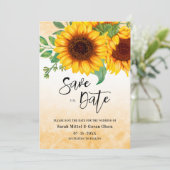 Zonnebloem Waterverf Bewaar de datumuitnodiging Kaart (Staand voorkant)