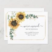 Zonnebloem Waterverf bewegende aankondiging (Voorkant / Achterkant)