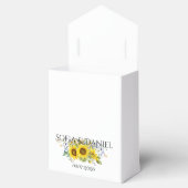 Zonnebloem waterverf blauw wilde bloem bruiloft bedankdoosjes (Geopend)