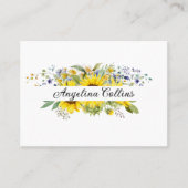 Zonnebloem waterverf blauw wilde bloem bruiloft plaatskaartje (Voorkant)