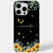 Zonnebloem Waterverf Bloemen Botanische Script Naa Case-Mate iPhone Case (Achterkant)