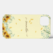 Zonnebloem Waterverf Bloemen Botanische Script Naa Case-Mate iPhone Case (Achterkant (horizontaal))
