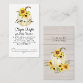 Zonnebloem Waterverf Bloemen Pompoen Luier Raffle Visitekaartje (Voorkant / Achterkant)