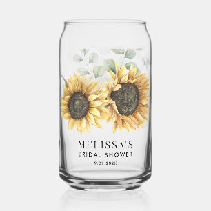 Zonnebloem Waterverf Bloemen Vrijgezellenfeest Cus Blikvorm Glas