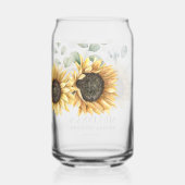 Zonnebloem Waterverf Bloemen Vrijgezellenfeest Cus Blikvorm Glas (Achterkant)