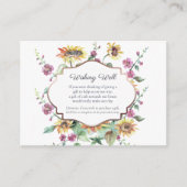 Zonnebloem Waterverf Bloemen Wishing Well Bruiloft Informatiekaartje (Voorkant)