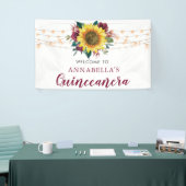 Zonnebloem Waterverf Bloemenverlichting Quinceaner Spandoek (Beurs)