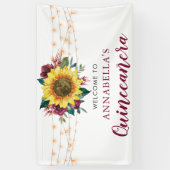 Zonnebloem Waterverf Bloemenverlichting Quinceaner Spandoek (Verticaal)