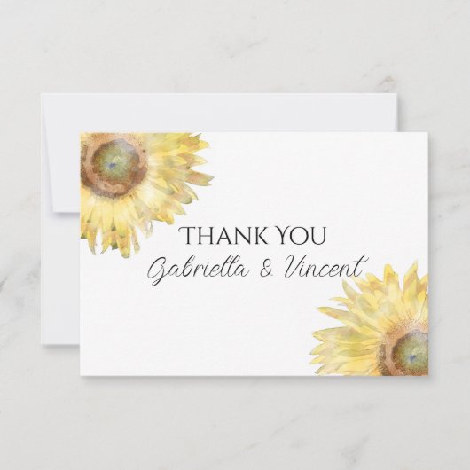Zonnebloem Waterverf Boorsteen Notitiekaartje (Voorkant)