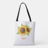 Zonnebloem Waterverf Bridal Tote Bag (Achterkant)