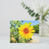 Zonnebloem Waterverf Briefkaart (Staand voorkant)