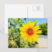 Zonnebloem Waterverf Briefkaart (Voorkant / Achterkant)