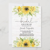 Zonnebloem waterverf Bruids Douche Uitnodiging (Voorkant)