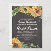 Zonnebloem Waterverf bruidsdouche uitnodigingen (Voorkant)