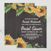 Zonnebloem Waterverf bruidsdouche uitnodigingen (Voorkant / Achterkant)