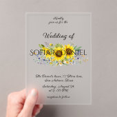 Zonnebloem waterverf bruiloft acryl uitnodiging (Insitu (Draagbaar))