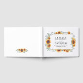 Zonnebloem  Waterverf Bruiloft Gastenboek (Volledig)