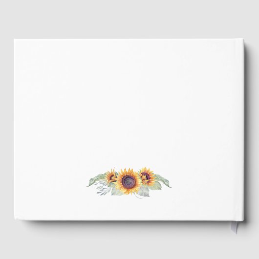 Zonnebloem  Waterverf Bruiloft Gastenboek (Achterkant)