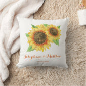 Zonnebloem Waterverf bruiloft Kussen (Deken)