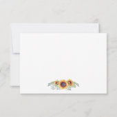 Zonnebloem  Waterverf Bruiloft RSVP Kaarten (Achterkant)