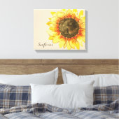 Zonnebloem Waterverf Canvas Afdrukken (Insitu (Slaapkamer))