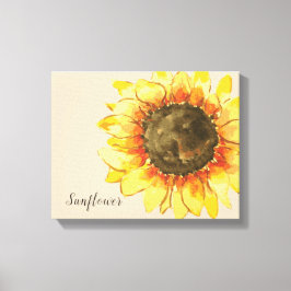 Zonnebloem Waterverf Canvas Afdrukken