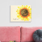 Zonnebloem Waterverf Canvas Afdrukken (Insitu (Woonkamer))