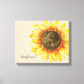 Zonnebloem Waterverf Canvas Afdrukken (Voorkant)