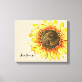Zonnebloem Waterverf Canvas Afdrukken