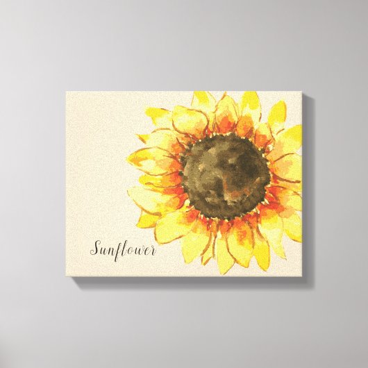 Zonnebloem Waterverf Canvas Afdrukken (Voorkant)