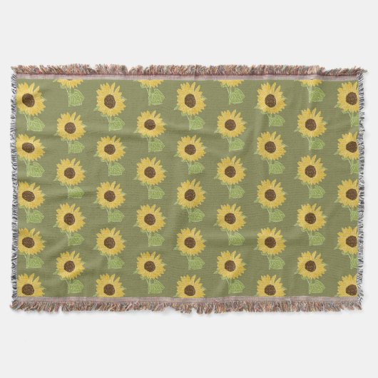 Zonnebloem waterverf deken (Voorkant)