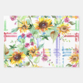 Zonnebloem Waterverf Design Inpakpapier Vel (Voorkant)