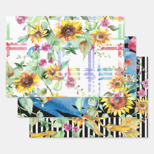 Zonnebloem Waterverf Design Inpakpapier Vel