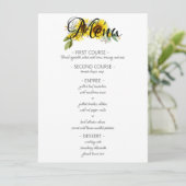 Zonnebloem waterverf elegante bruiloft menu (Staand voorkant)