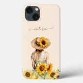 Zonnebloem Waterverf Floral Bohi Art Script Naam Case-Mate iPhone Case (Achterkant)
