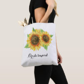Zonnebloem Waterverf Floral bruiloft bruidsmeisje Tote Bag (Dichtbij)