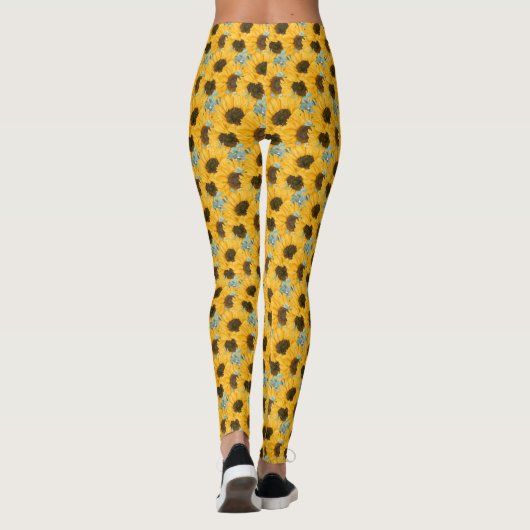 Zonnebloem Waterverf Floral Leggings (Achterkant)